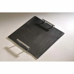 Vente flash 😍 Plateau ardoise poignées métal par LeBrun (30x30cm) ⌛