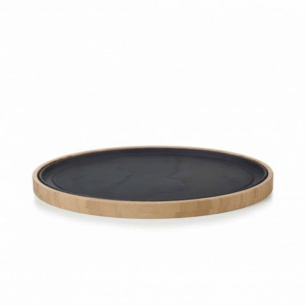 Budget ✔️ Plateau pour Assiette Ovale Bambou 36,5 x 25 cm Basalt Revol 😍 – Image 4