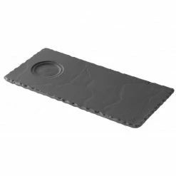 Meilleur prix 😉 Plateau Rectangulaire 1 encoche Ardoise 25 x 12 cm Basalt Revol 👏