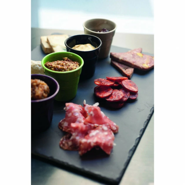 De gros 😉 Plateau Rectangulaire Ardoise 1/2 GN (32,5 x 27 cm) Basalt Revol 🧨 – Image 3