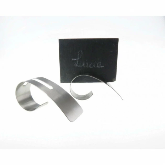 Nouveau 😍 Porte-noms inox Arabesque avec ardoises par LeBrun (x6) ❤️